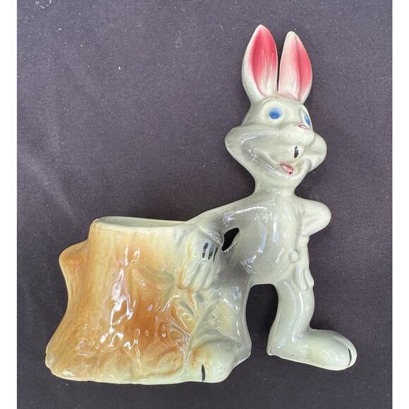 Vintage 1950's Bugs Bunny Cartoon Character Planter Marked Warner BROS Brothers! - Picture 2 of 10